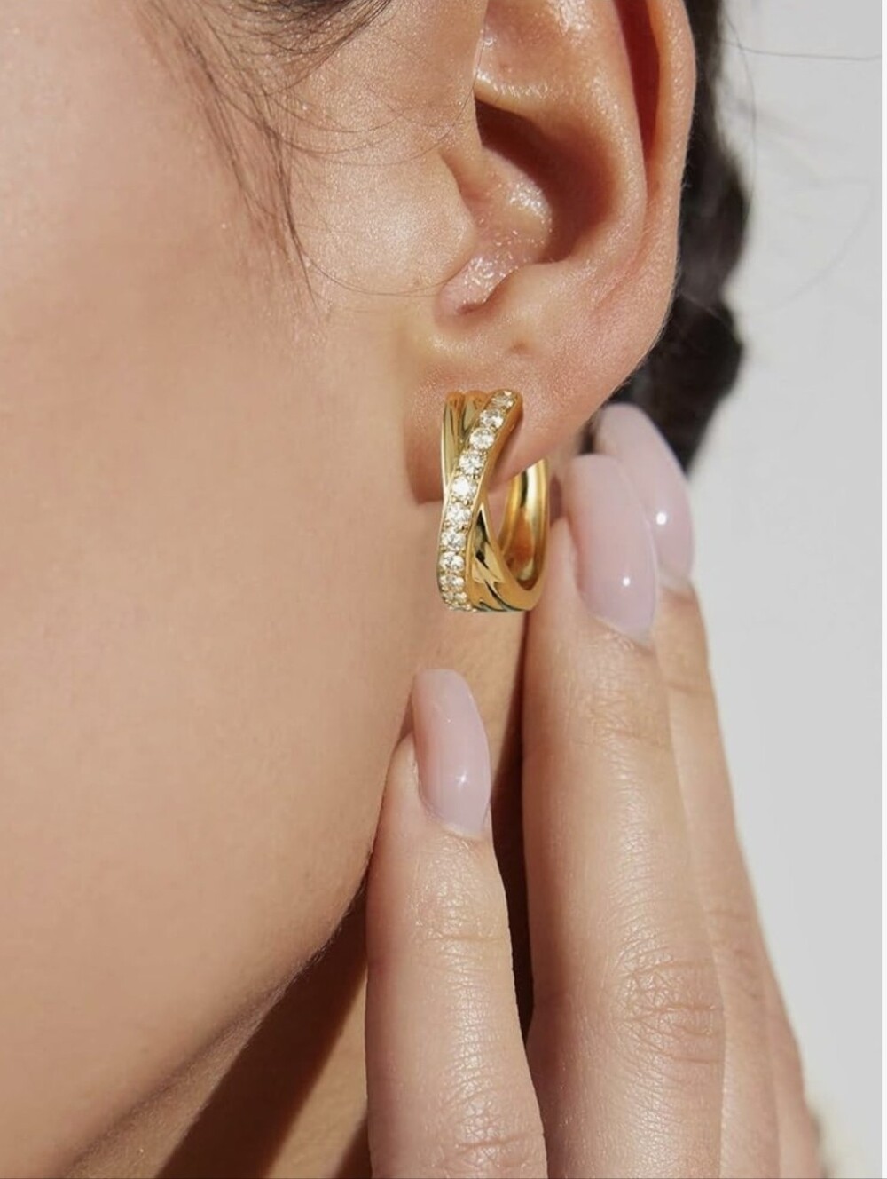 14K Yellow Gold & Moissanite Hoops